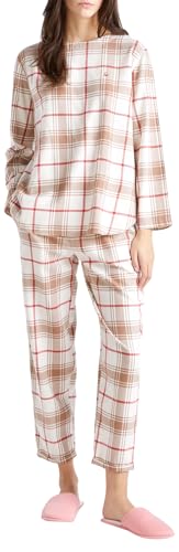 Benetton 43UL3F00I pantalone pigiama flanella multicolor L