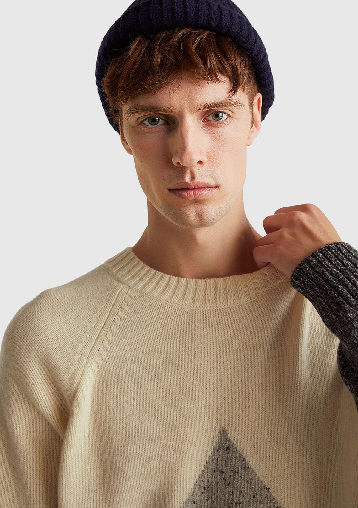 Benetton 1NGVK10B2 Maglione Uomo XS Girocollo Rombi