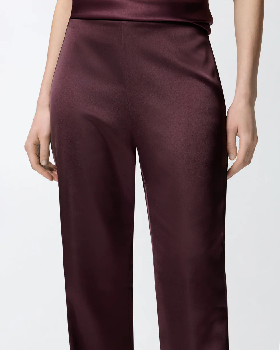 Pinko Pinolo 106434 A361 pantalone bordeaux satin