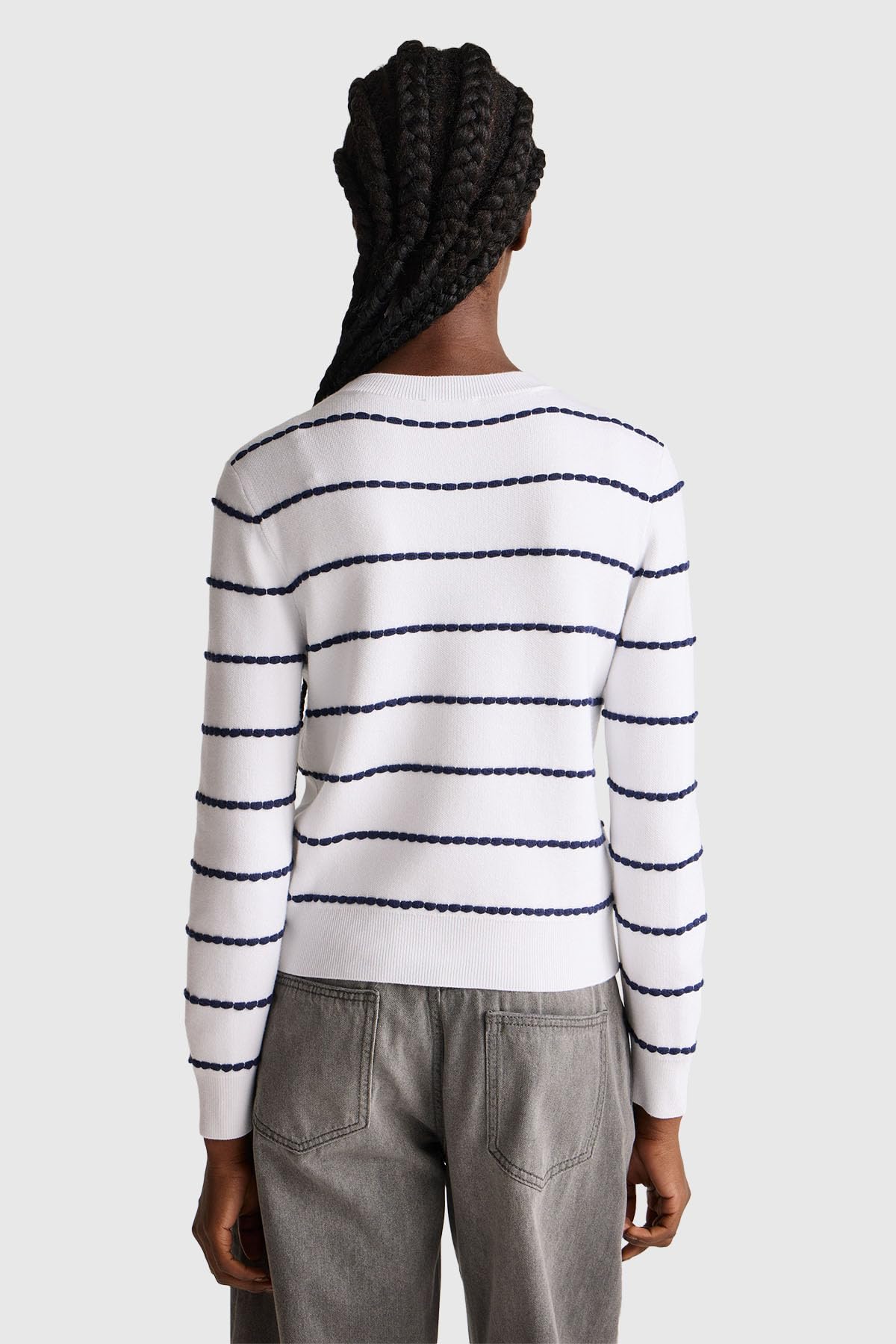 Benetton Maglieria Maglia Girocollo Jaquard Piquet 3D