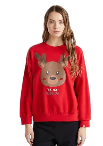 Benetton Intimo e Pigiami Maglia Pigiama Donna L Pile Stampata