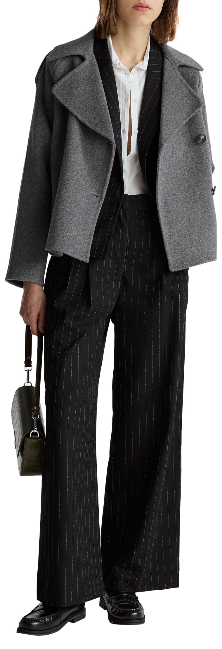 Benetton 4tuddf0af Pantaloni Donna 36 palazzo gessato