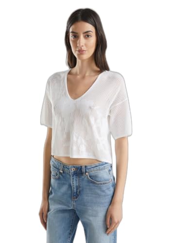 Benetton 103cd401m Maglia Donna Scollo V Pizzo