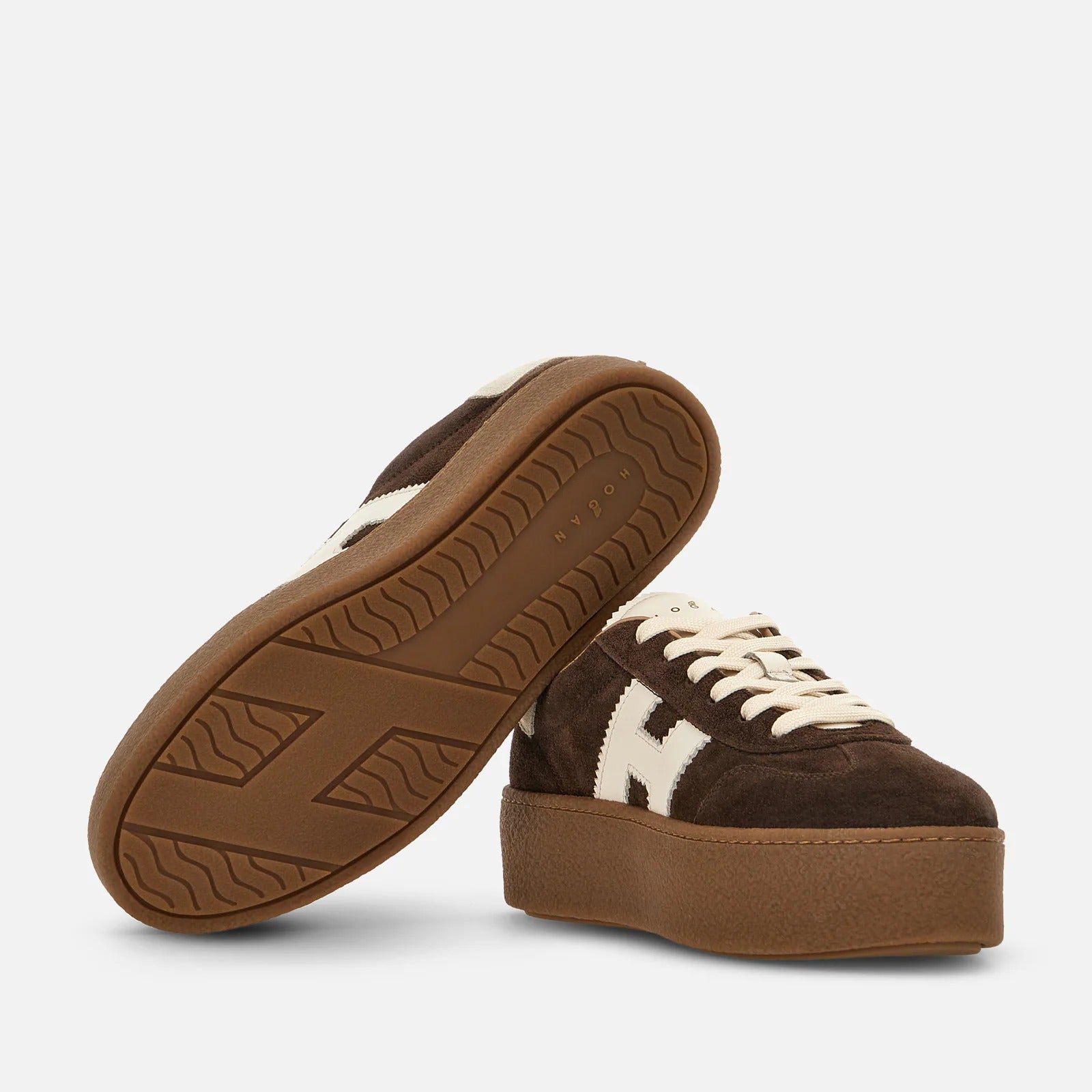Hogan Cool H698 Sneakers Donna Marrone Scamosciata