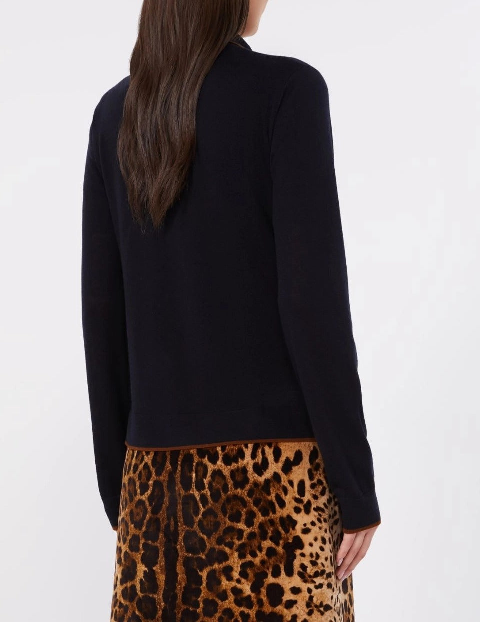 Max Mara Studio Targa Cardigan Blu Cuoio Taglia 40