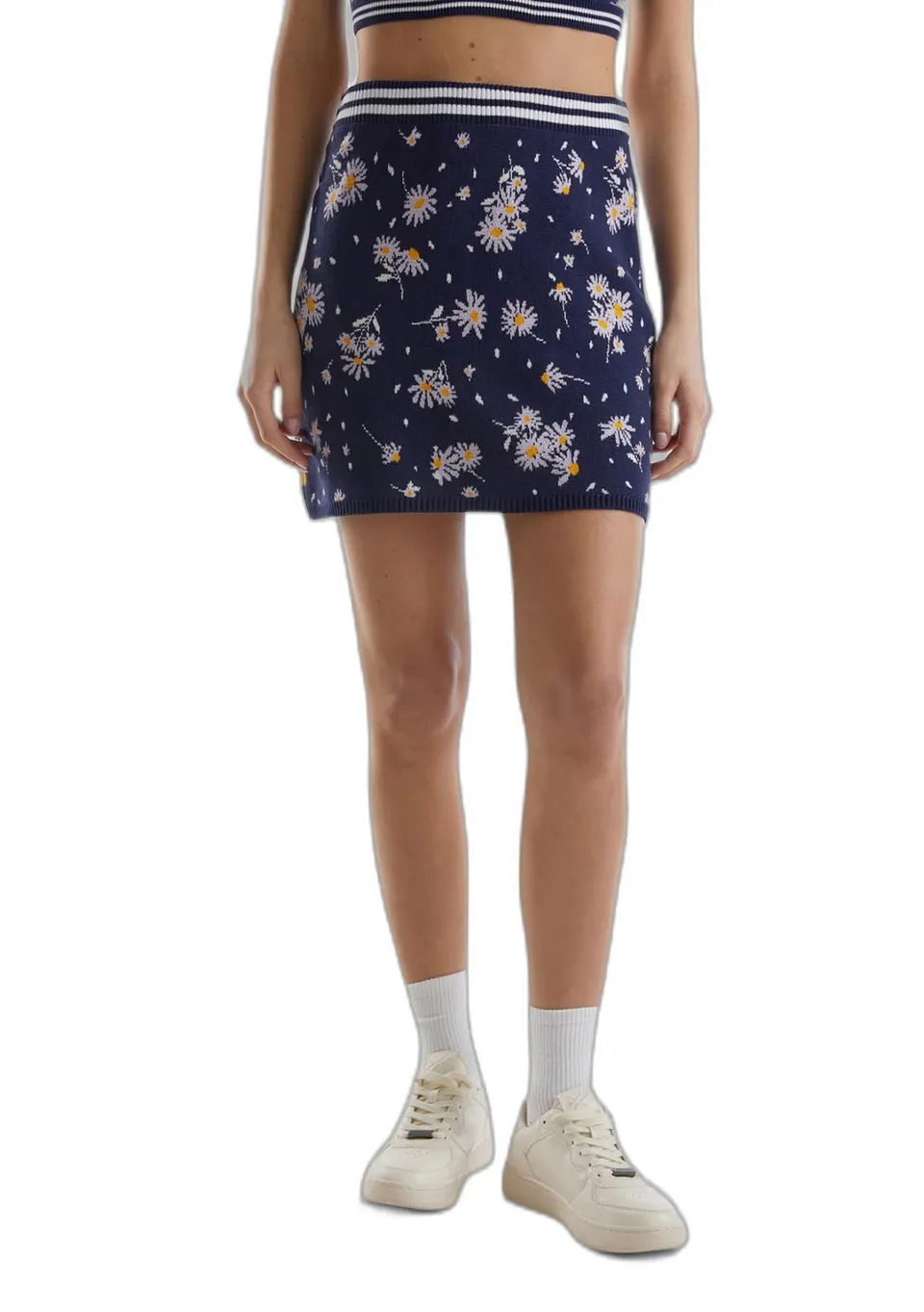 Benetton Gonne 1094e000u Minigonna Jacquard XS Floreale