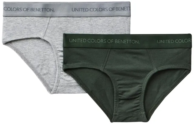 United Colors of Benetton 3op80s484 Set 2 Slip Bimbo Cotone Taglia 90
