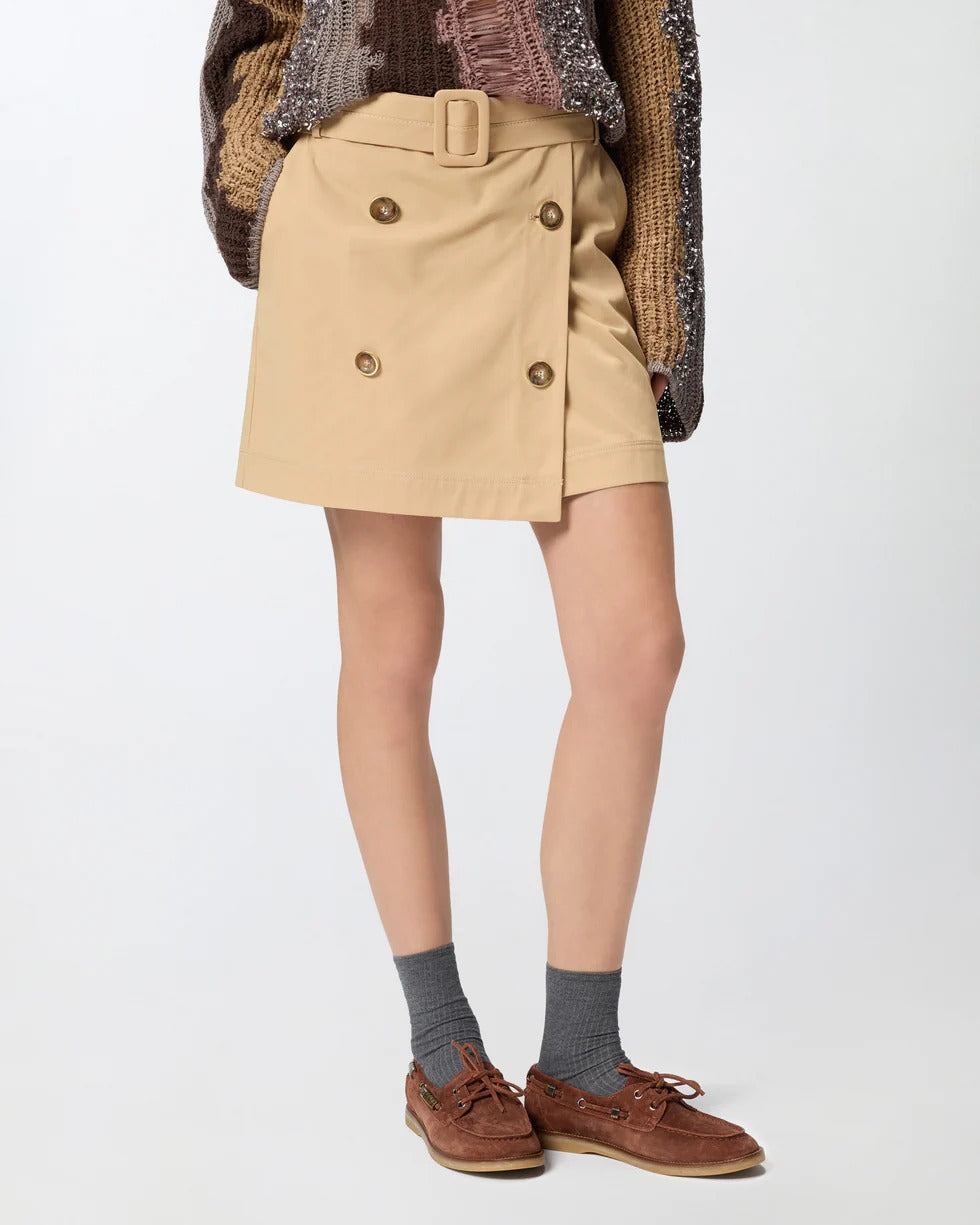 Pinko Sybil 106279 A2ER minigonna beige cotone slim
