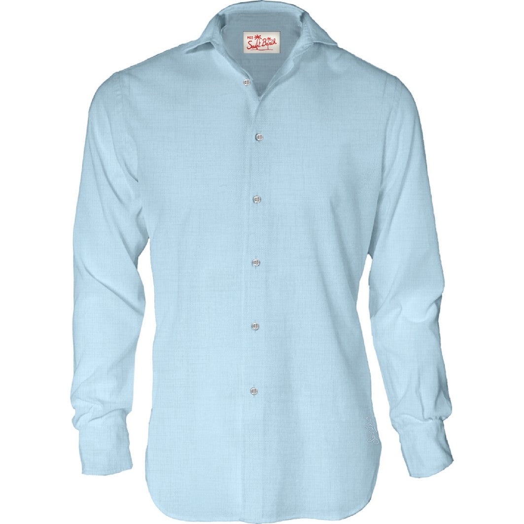 MC2 Saint Barth Pamplona 00555L Camicia Lino Azzurro Uomo