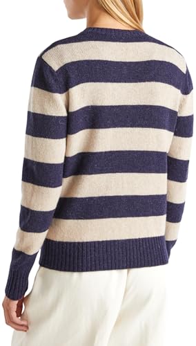 Benetton Maglieria 103ME5014 Cardigan Donna Blu a Righe