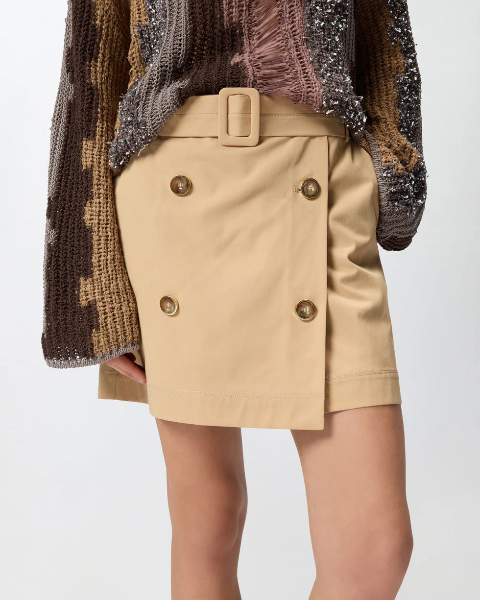 Pinko Sybil 106279 A2ER minigonna beige cotone slim