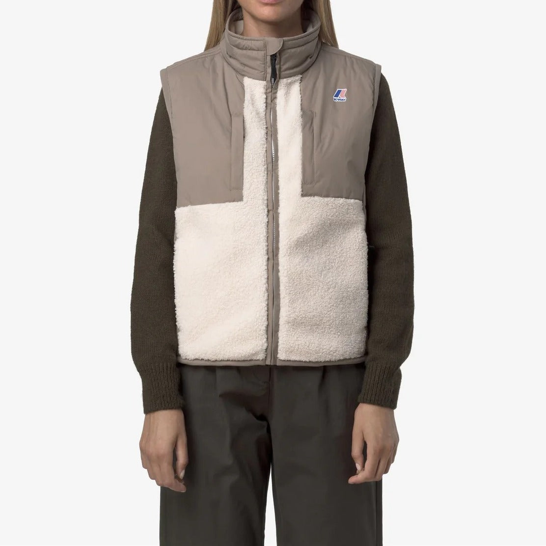 K-Way Vital 4.0 K5122RW Smanicato Uomo Beige Sherpa
