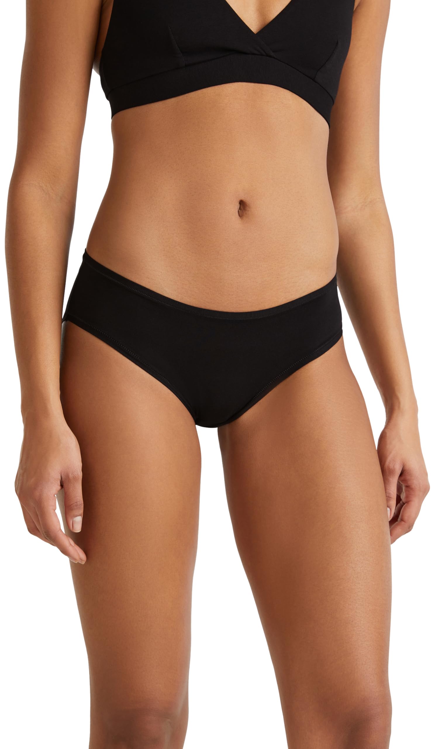 Benetton 3zqm1s026 slip donna nero cotone organico