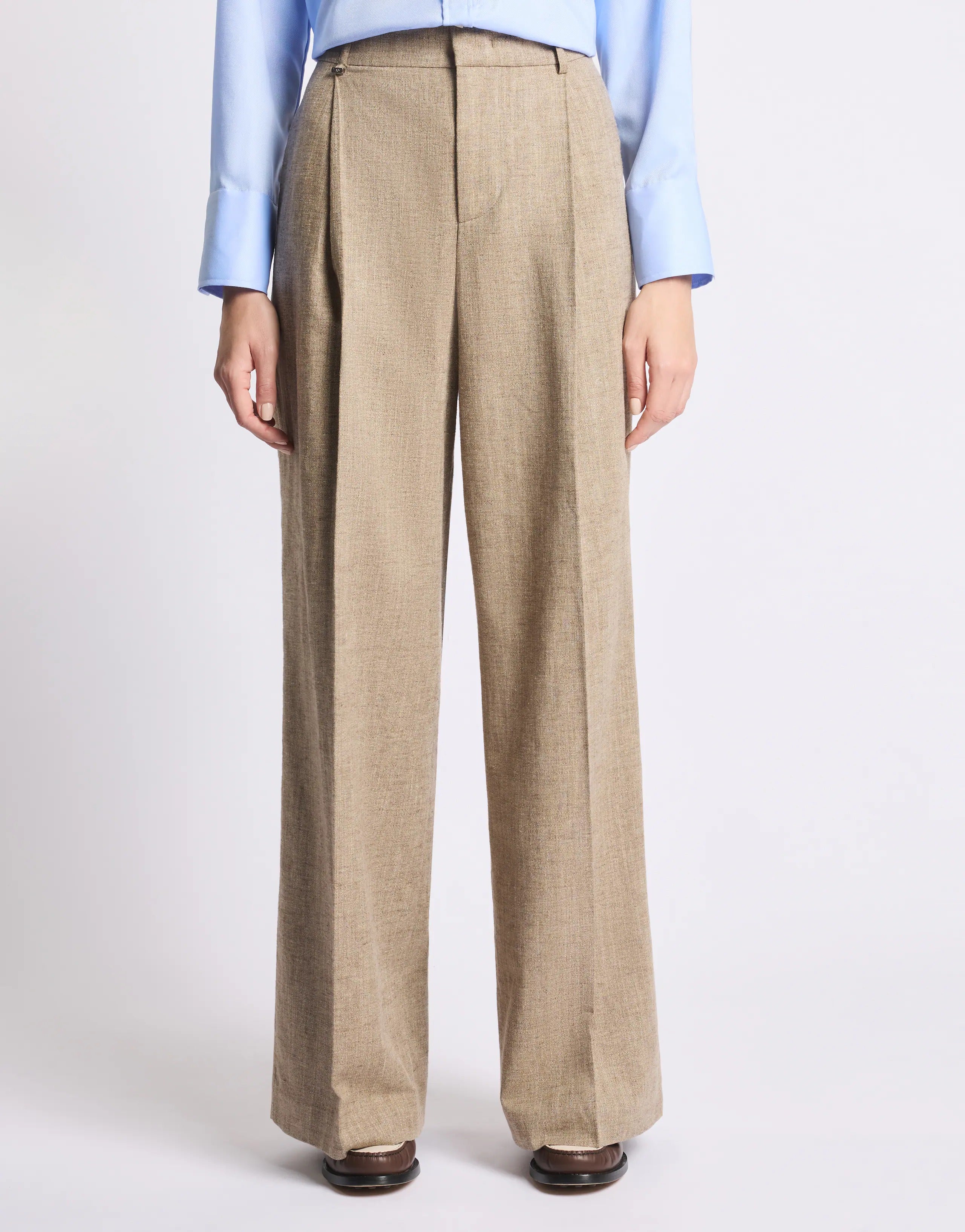 Fay NTW80524940Z pantalone beige cotone lino donna