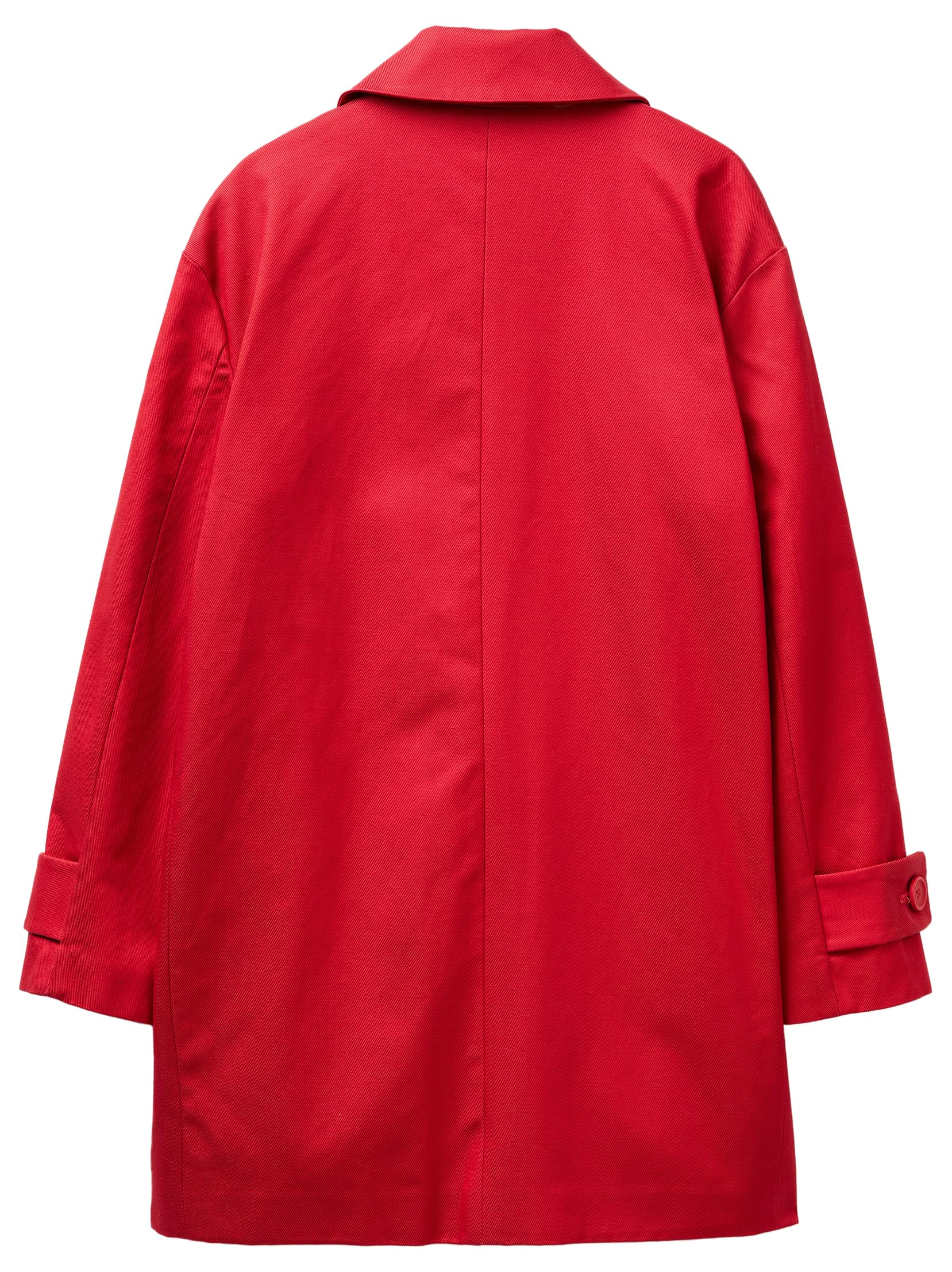 Benetton 2X2LDN098 Cappotto Donna Rosso in Cotone Regular Fit