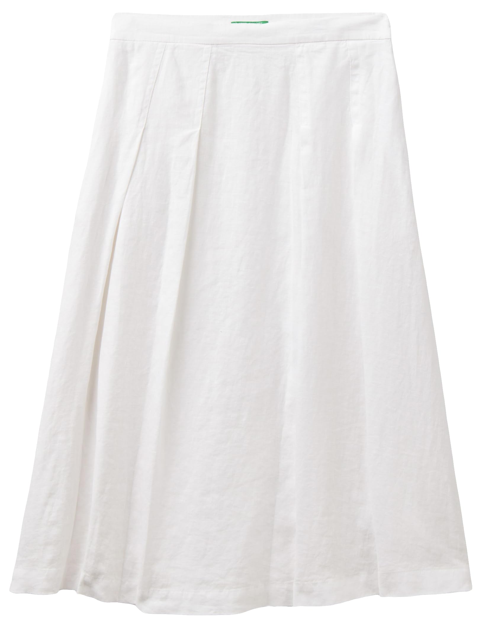 Benetton Gonne 4AGHD0039 Midi Lino Bianco Ottico 36