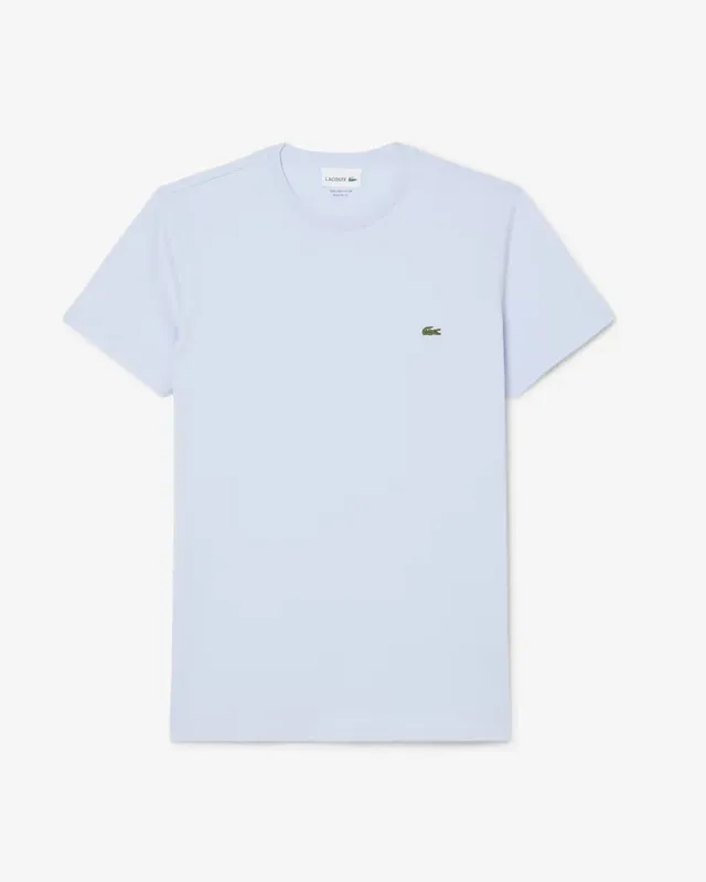 Lacoste TH6709 T-Shirt Uomo Blu Chiaro Cotone Pima