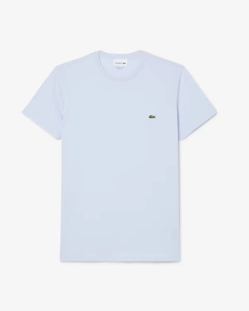 Lacoste TH6709 T-Shirt Uomo Blu Chiaro Cotone Pima