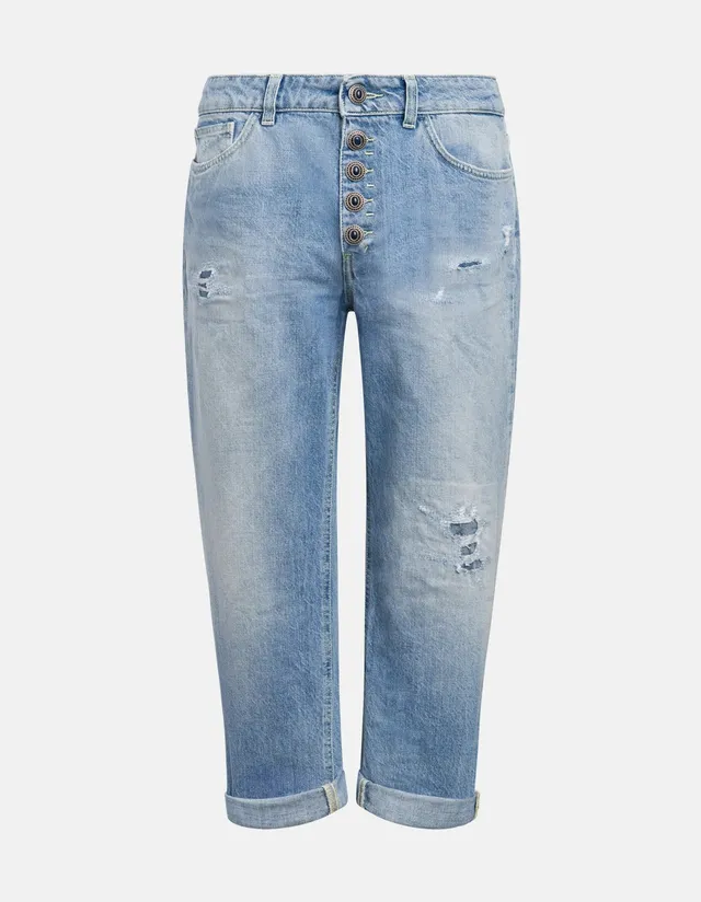 Dondup Koons Loose Jeans Donna Blu Denim Strappati