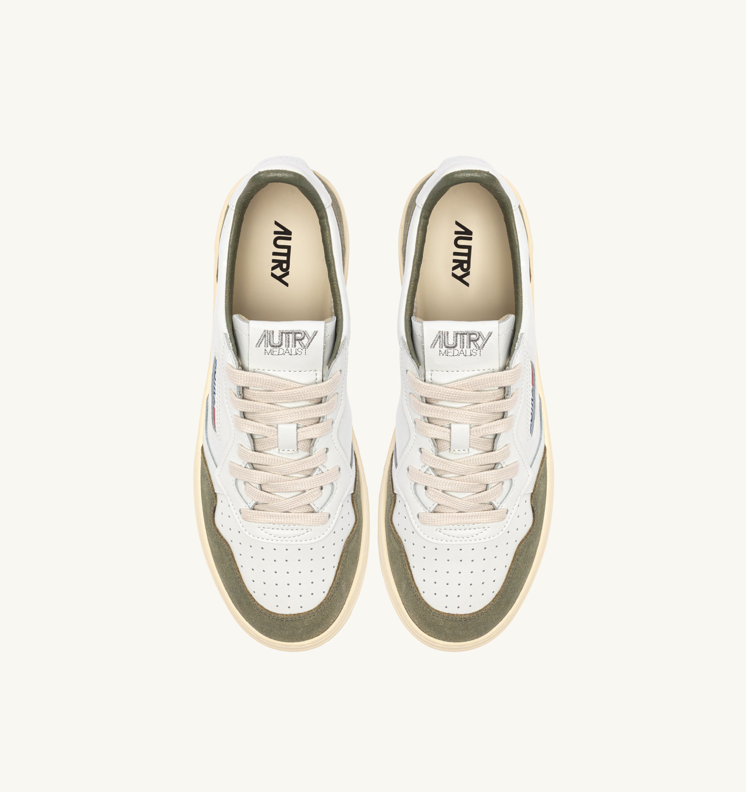Autry Medalist Low Sneaker Uomo Bianco Verde Pelle