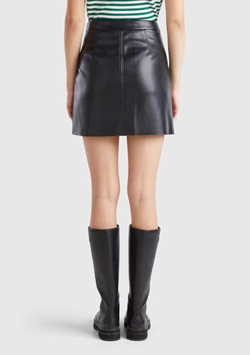 Benetton 4ivrd004p gonna donna 36 ecopelle corta nera