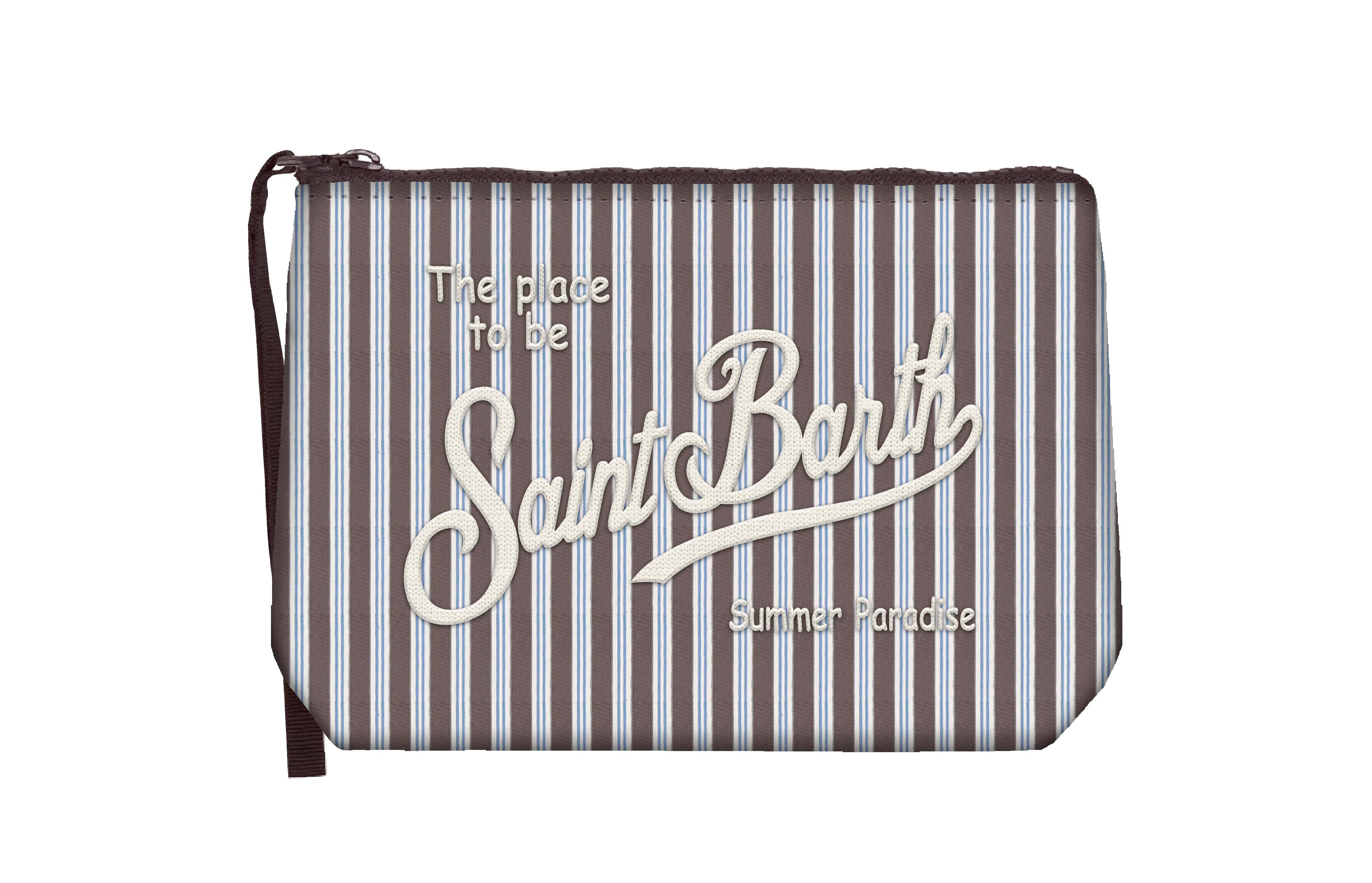 MC2 Saint Barth Aline Cotton pochette righe marrone