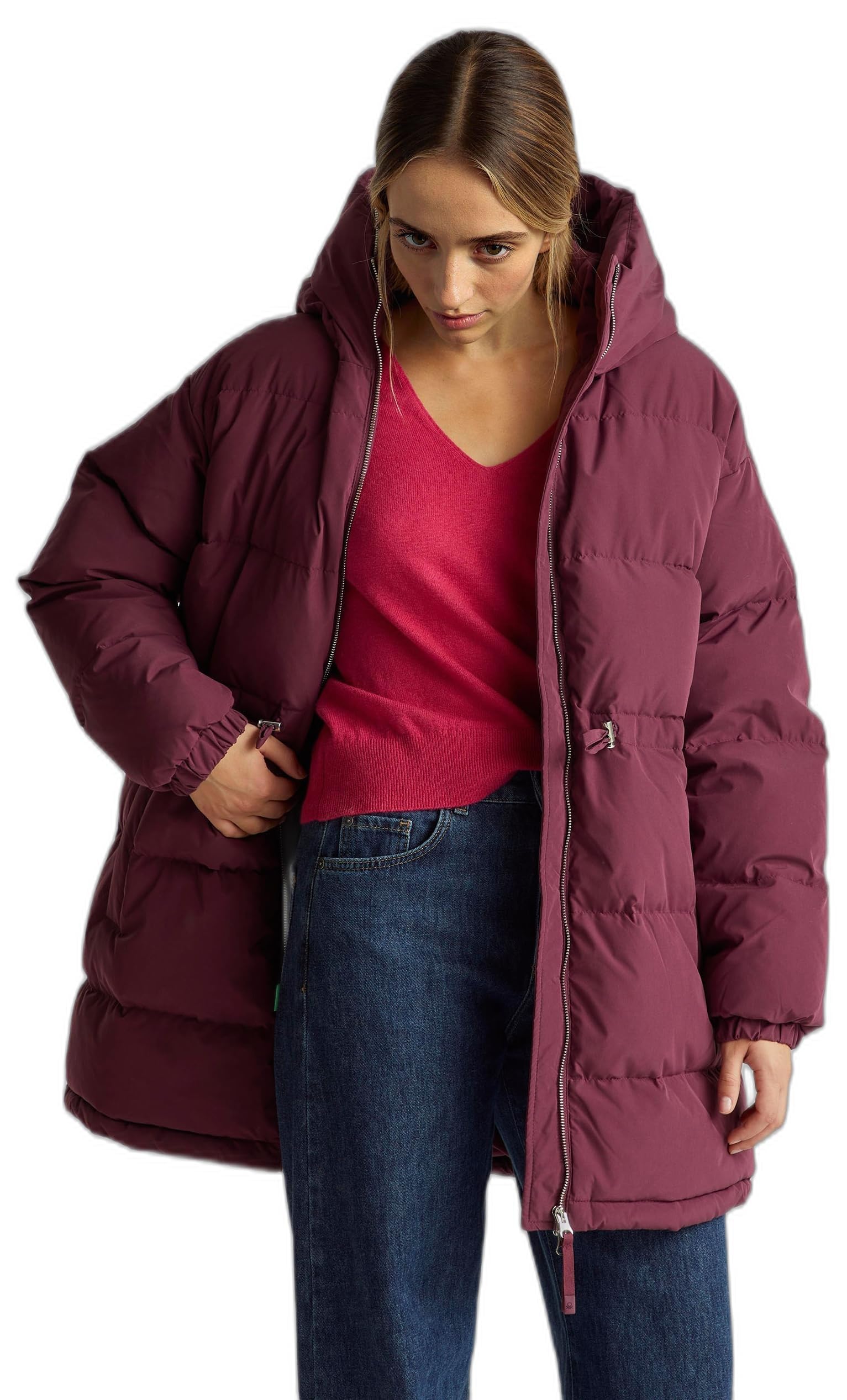 Benetton Giaccone 22t6dn087 Piumino Donna Taglia M