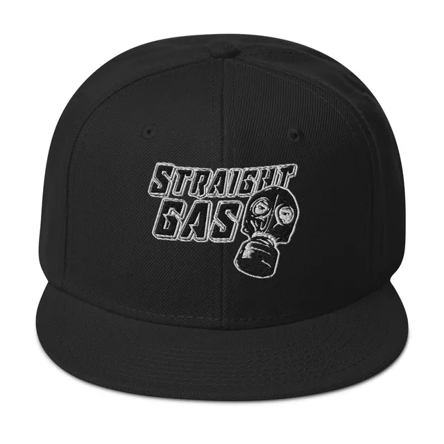 Pure Trash Straight Gas snapback cappello nero visiera piatta