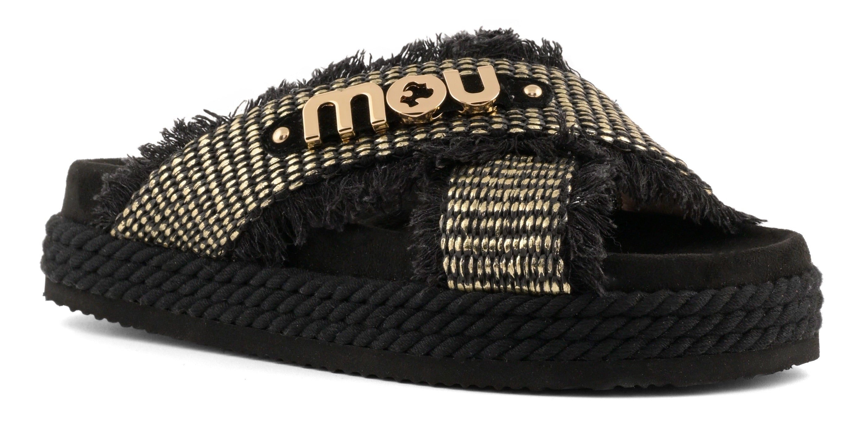 Mou Criss Cross Rope SW451009K Sandalo Donna Nero