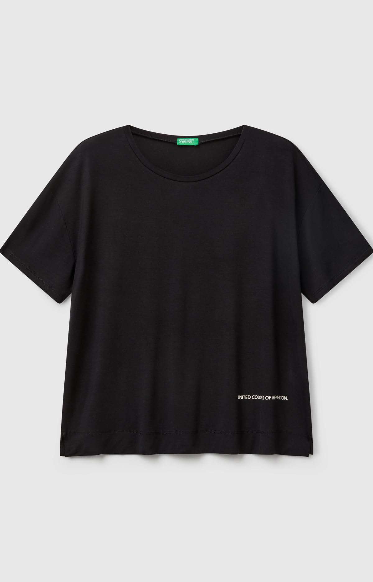 Benetton T-Shirt Pigiama Donna Modal Nero Logo