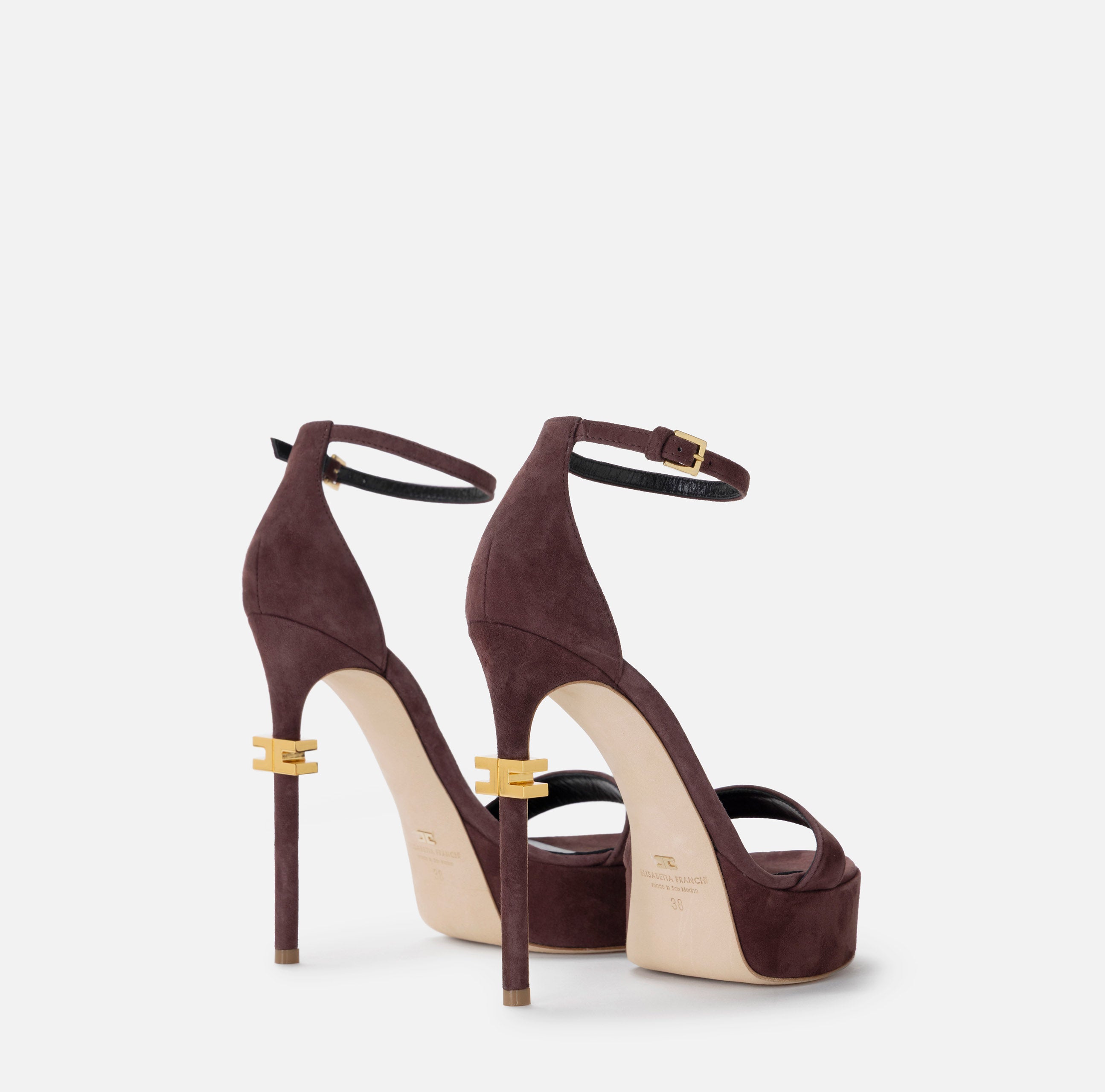 Elisabetta Franchi SA44L56E2 sandalo plateau merlot scamosciato