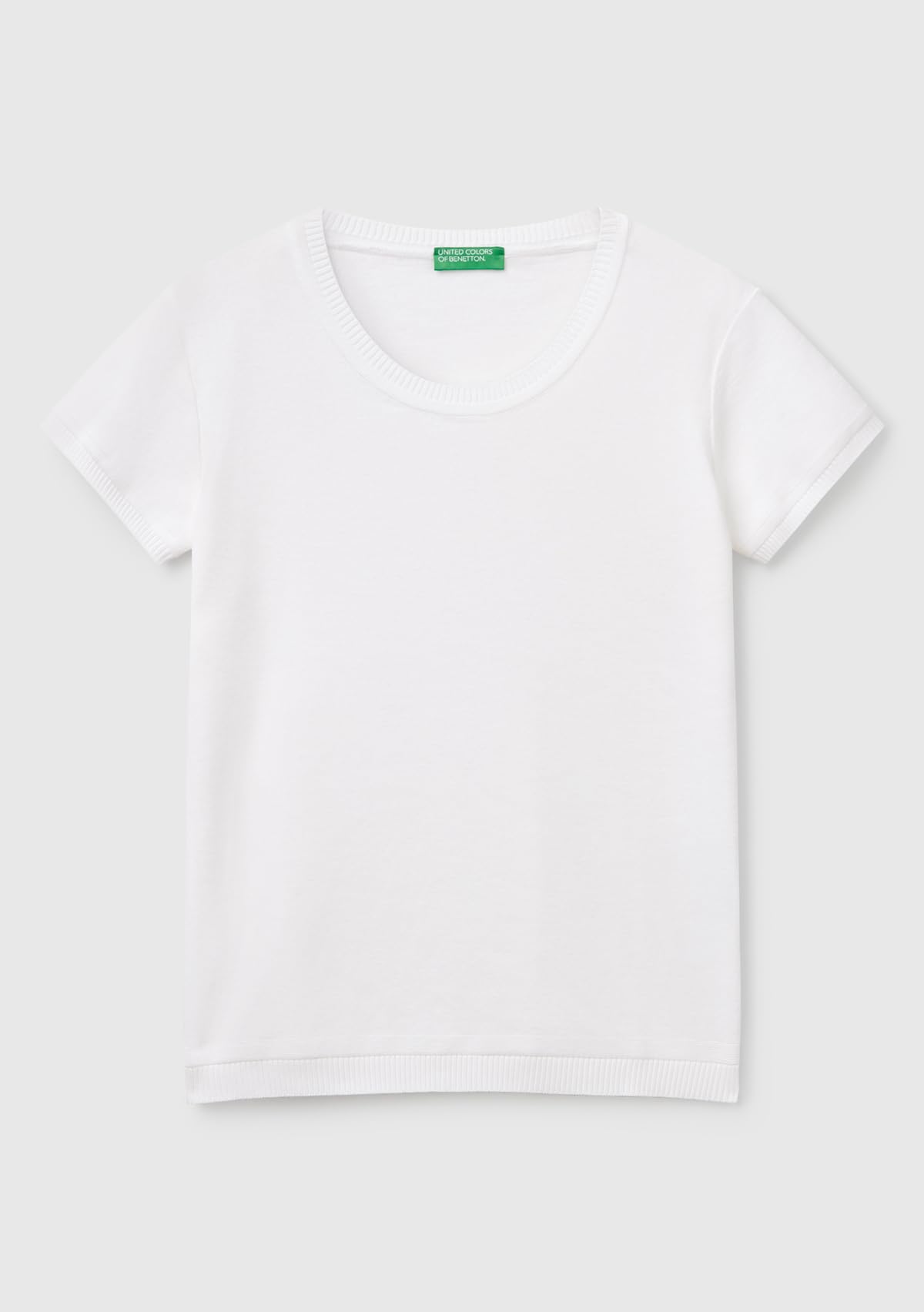 Benetton 1091d1m10 maglione donna girocollo Bianco 101
