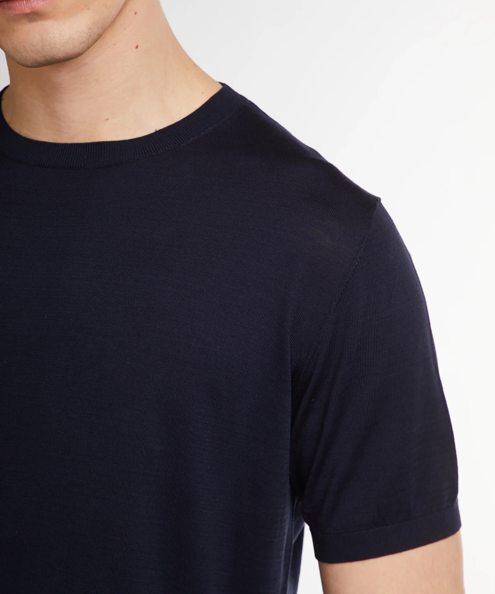 Kangra 3004 21 Maglia Girocollo Blu Seta Cotone