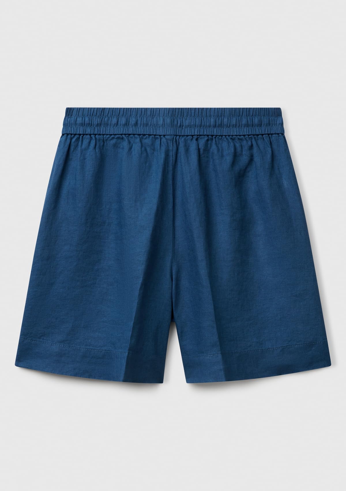 Benetton 4aghd901t Bermuda Donna Blu in Lino Elastico