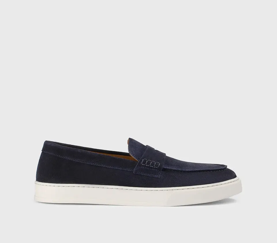 Doucal's DU3546STEVUY009 mocassino uomo blu scamosciato