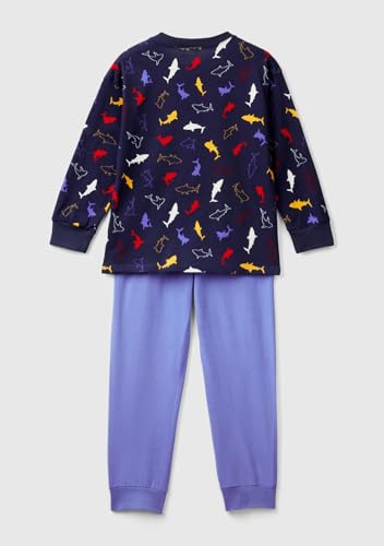 Benetton Pigiama Bambini Jersey Cotone Allover Taglia 90