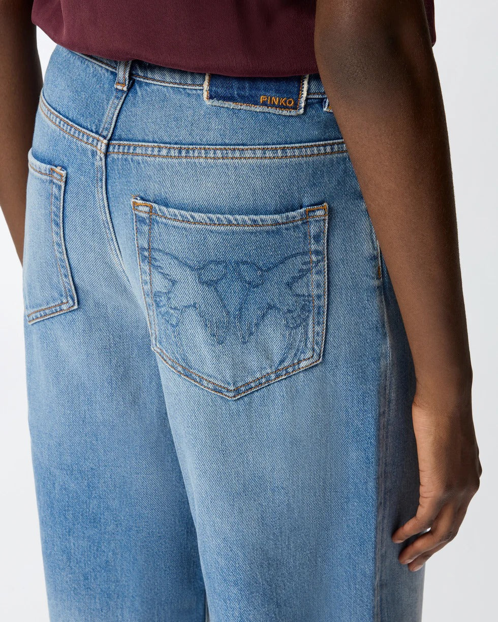 Pinko Estelle 103857 A341 Jeans Donna Blu Balloon Cotone