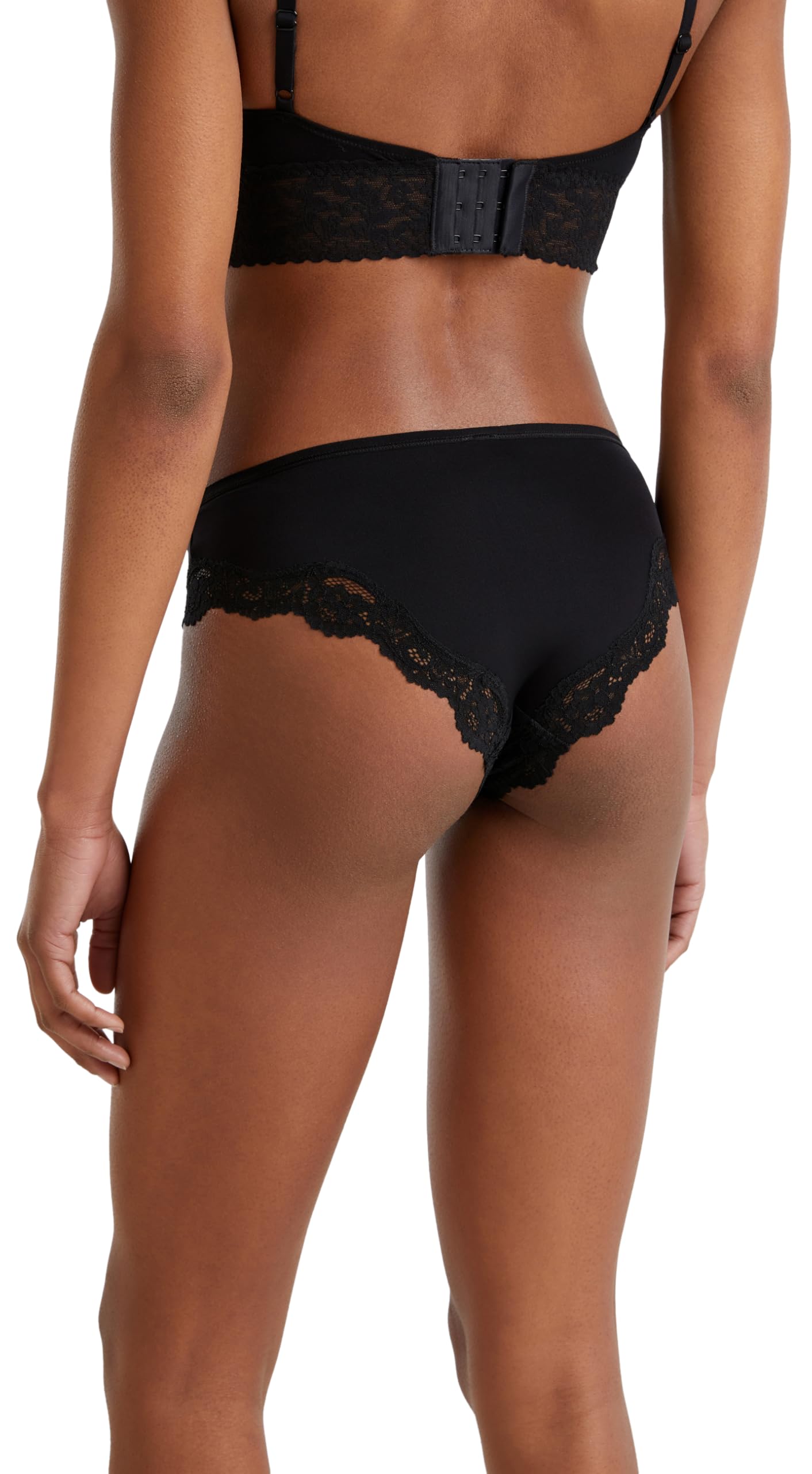 Benetton Slip Donna Elastico Pizzo Nero Taglia S