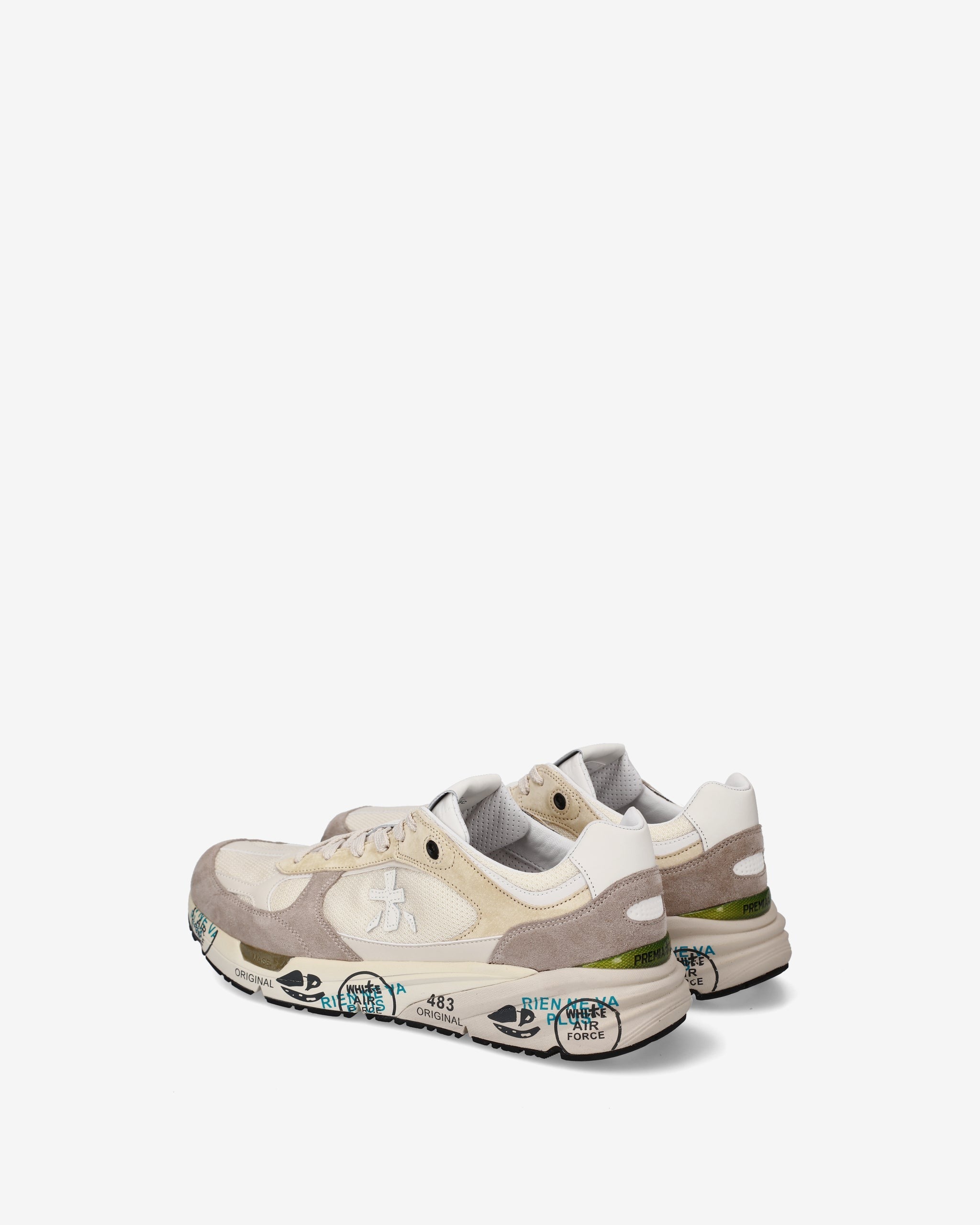Premiata Mase 8018 Sneakers Uomo Bianco Beige Grigio