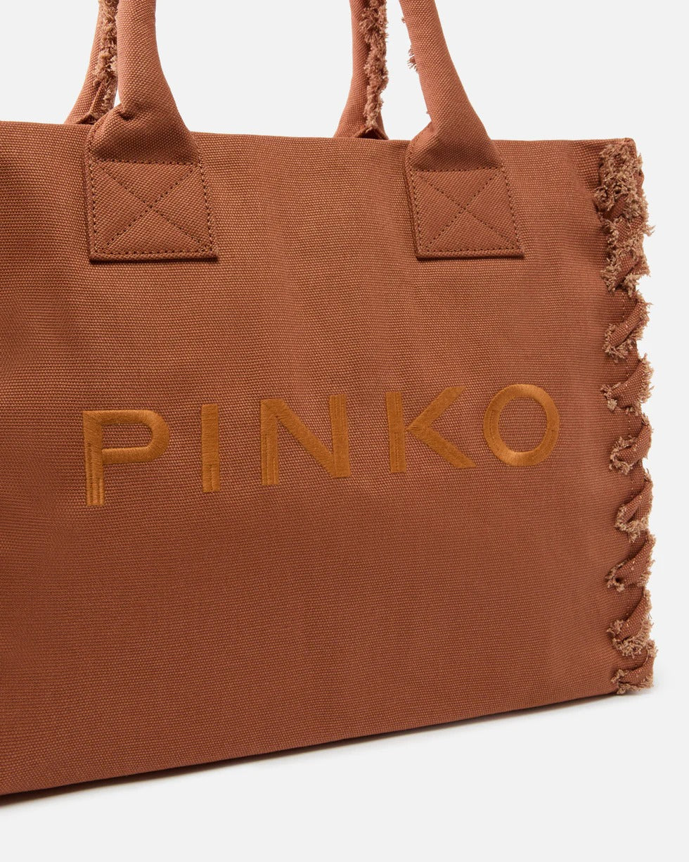 PINKO Shopper Beach Canvas 106673 borsa marrone