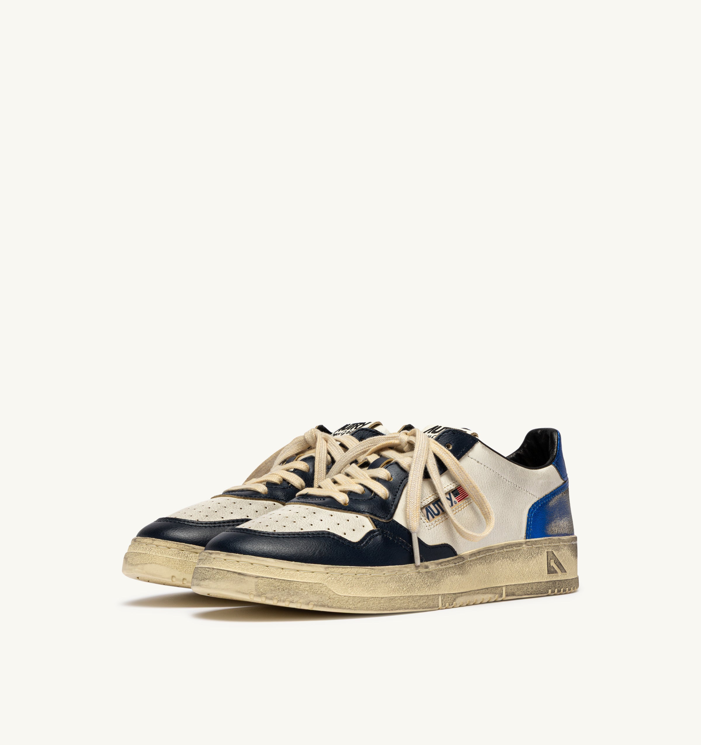 Autry Medalist Low AVLM-SV55 Sneakers Uomo Bianco Blu Vintage