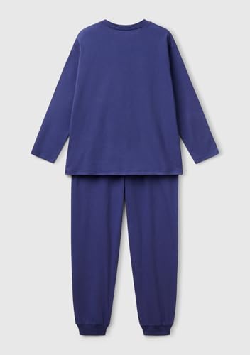 Benetton 30960p08d Pigiama Bambini Blu Cotone 90