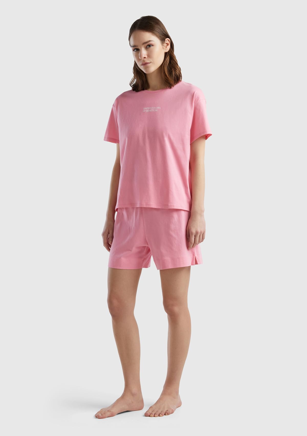 Benetton Short 30963900F Pantaloncino Pigiama Donna Rosa