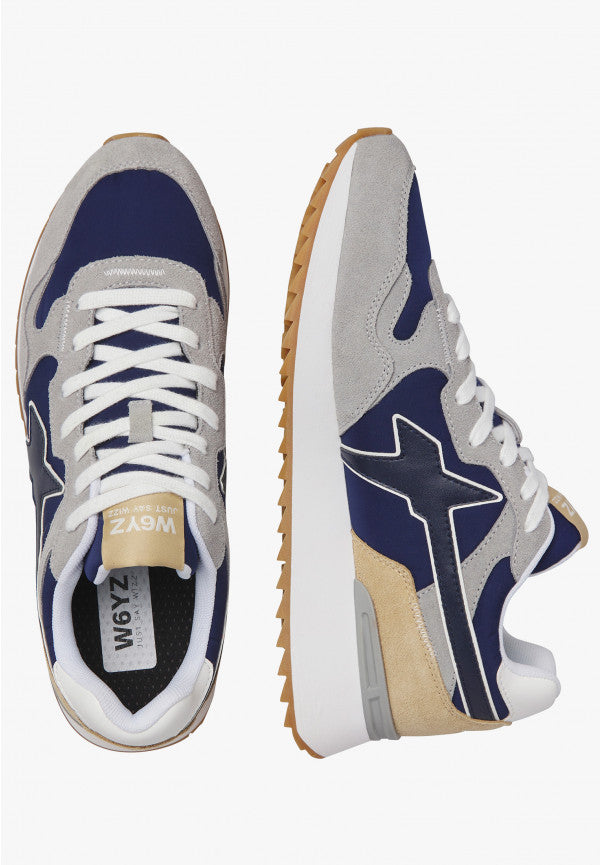 W6YZ Yak-M 2015185 26 sneaker uomo grigio navy tessuto