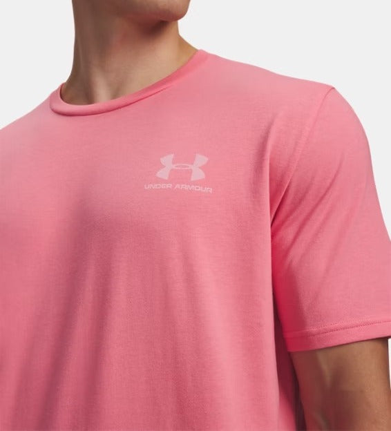 Under Armour Left Chest T-Shirt Uomo Rosa Cotone