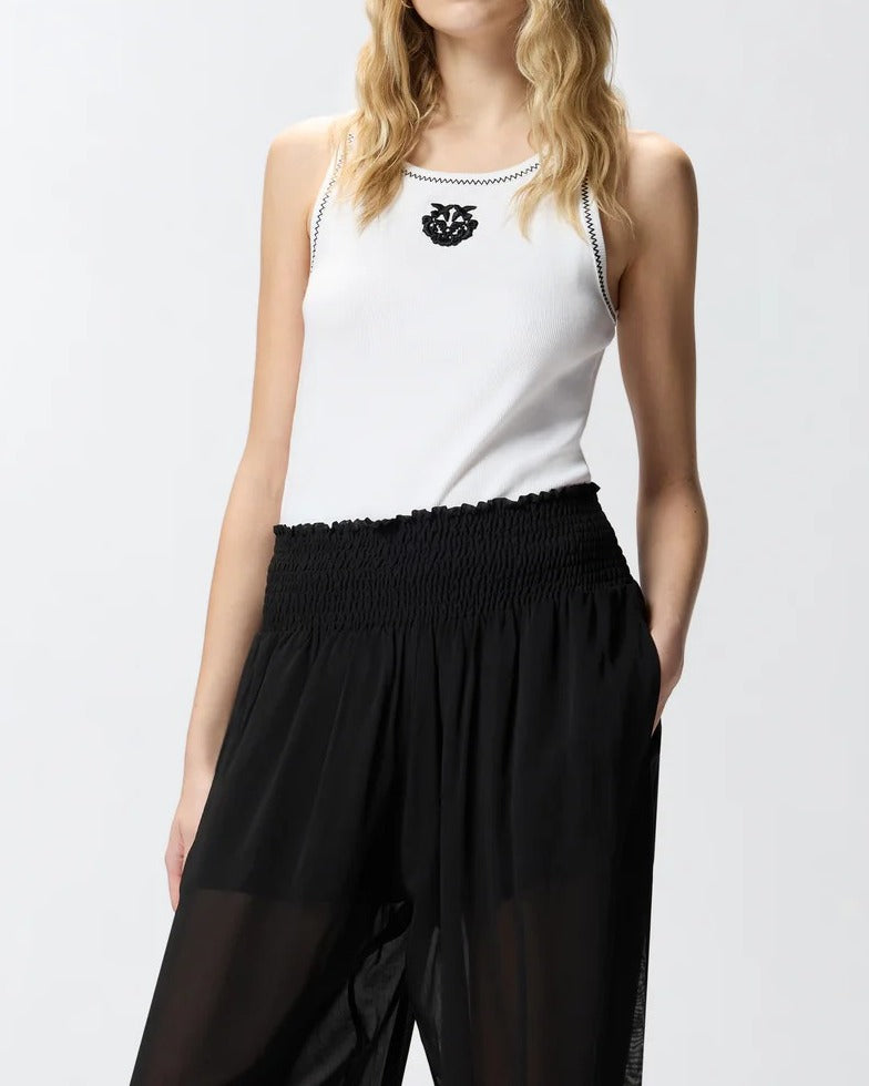 Pinko Bitetto 106816 A3AL canotta bianco/nero cotone