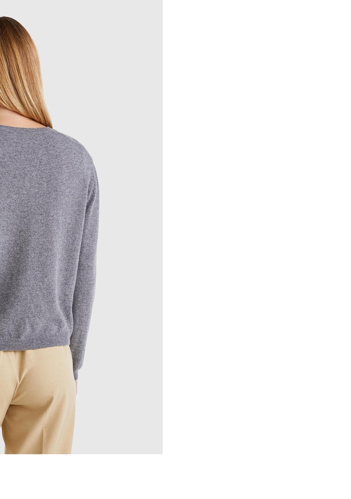 Benetton 1002d501u Cardigan Donna Grigio Girocollo