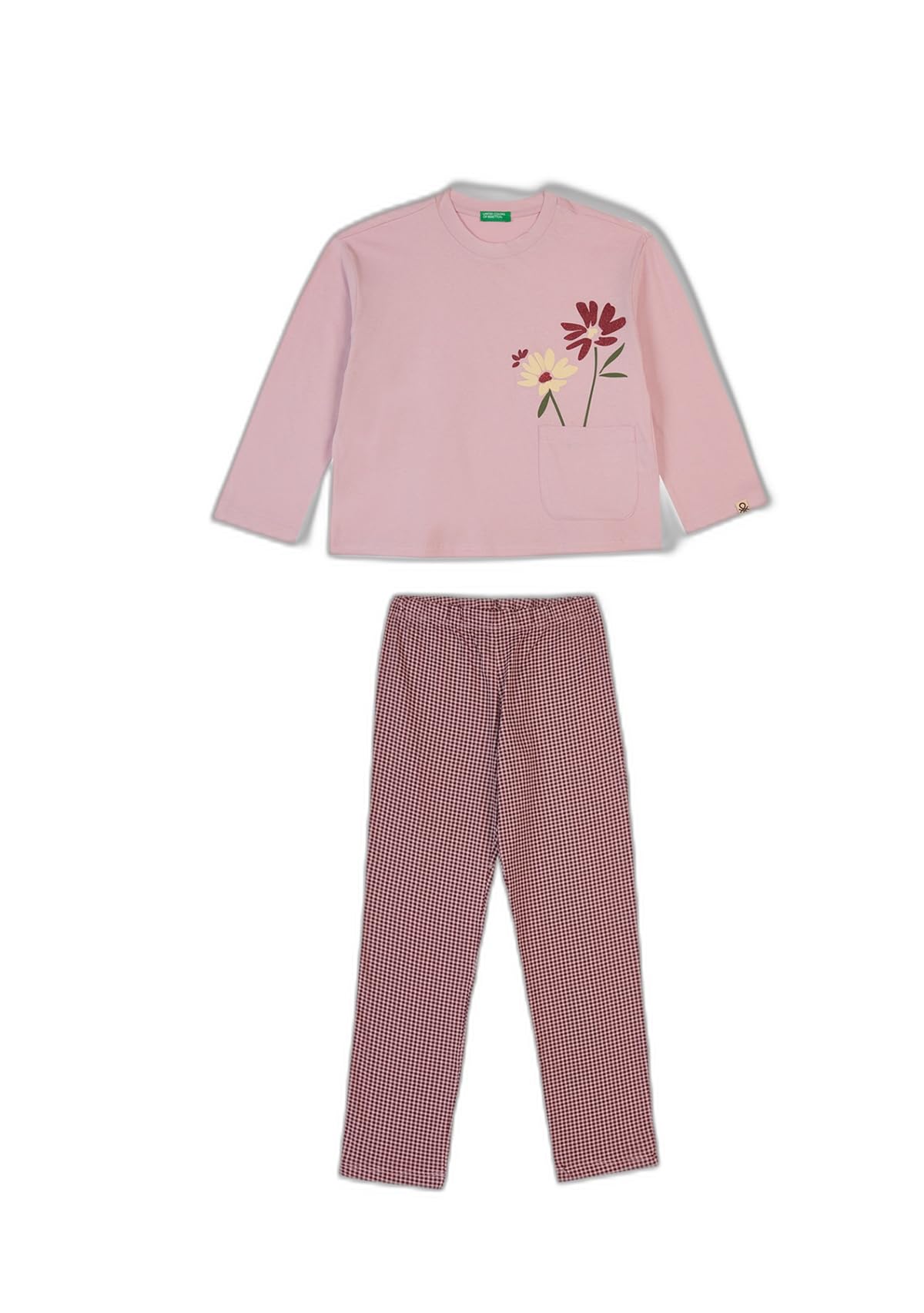 Benetton pigiama bambina stelle taglia 90 manica 3/4