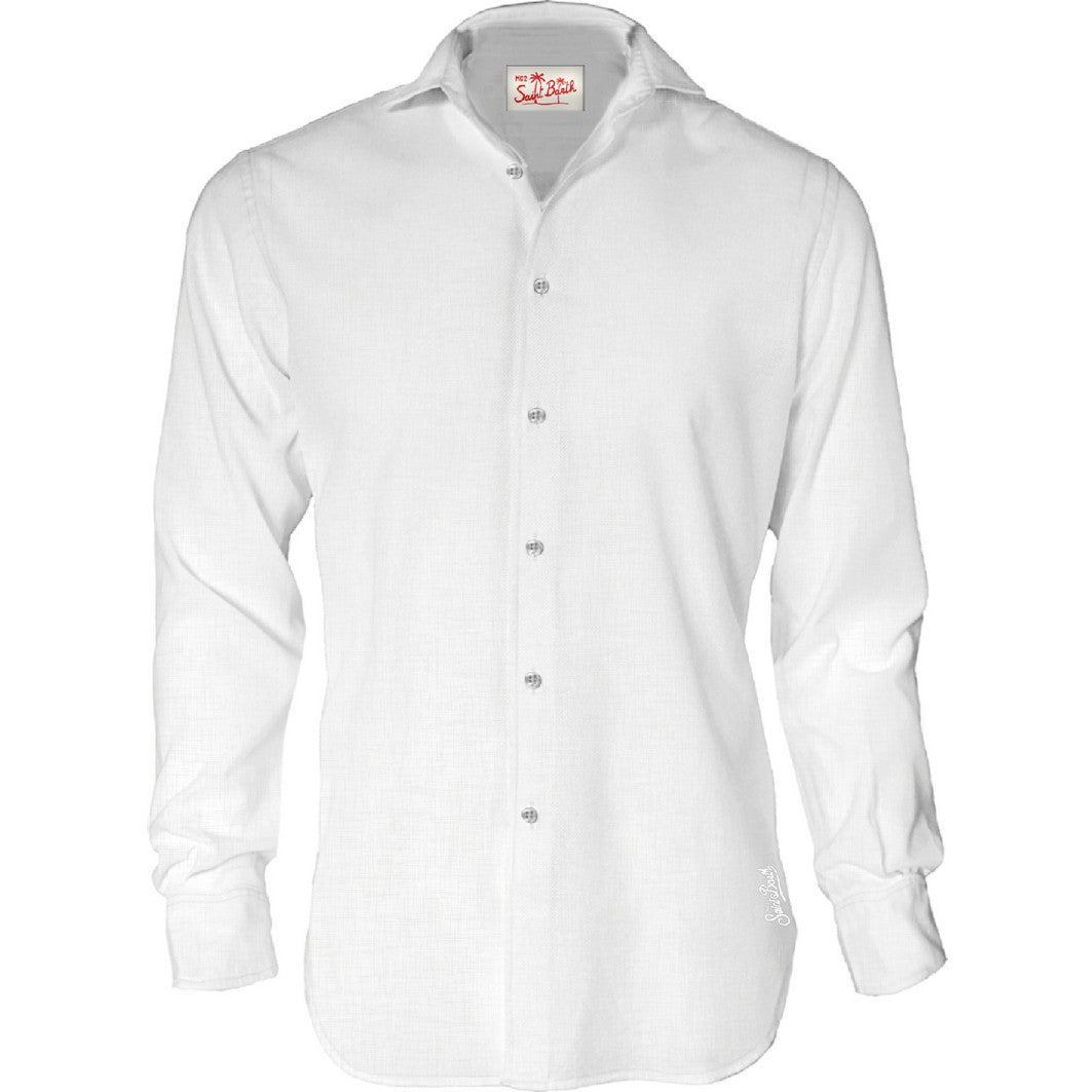 MC2 Saint Barth Pamplona 01457L Camicia Uomo Bianco Lino