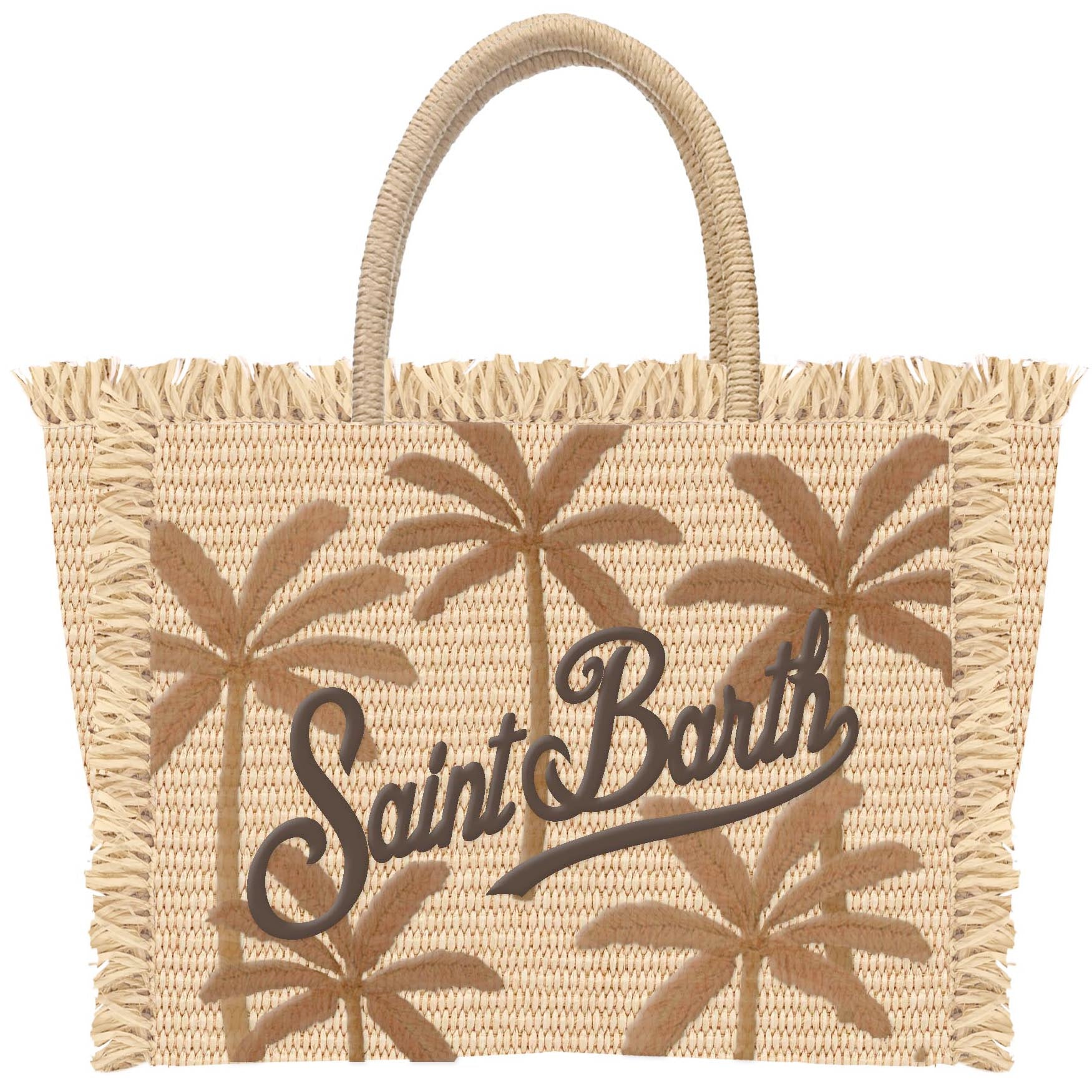 MC2 Saint Barth Vanity Straw borsa paglia beige palme
